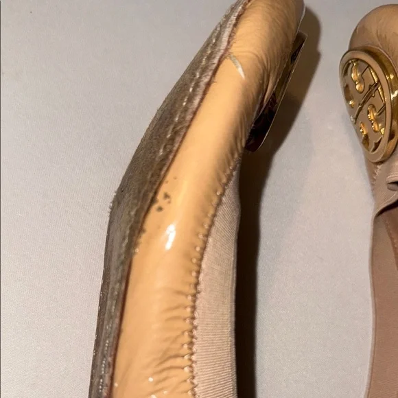 Tory Burch Camel/Tan Patent Leather Travel Flats - Picture 9 of 9